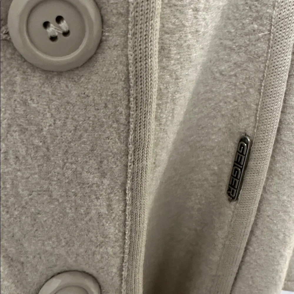 Geiger warm 100% wool trench Long Double-Breasted Coat‎ Beige 36 small ACADEMIA